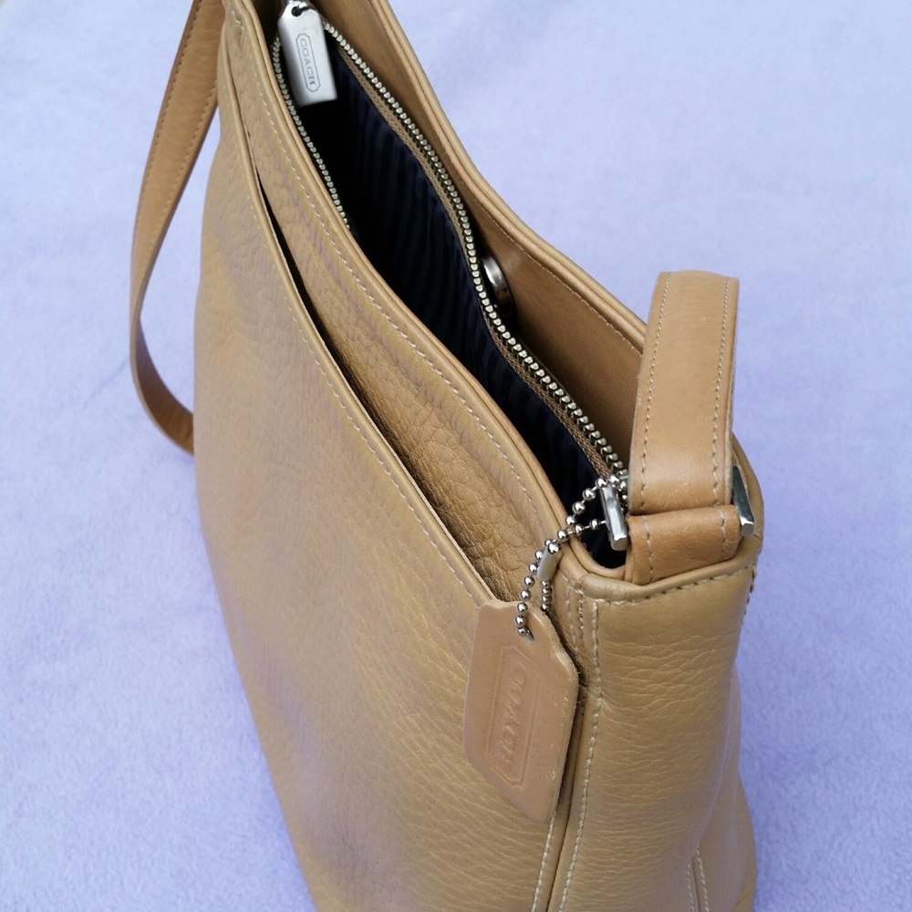 Coach Hudson Birch Pebble Leather Shoulder Bag